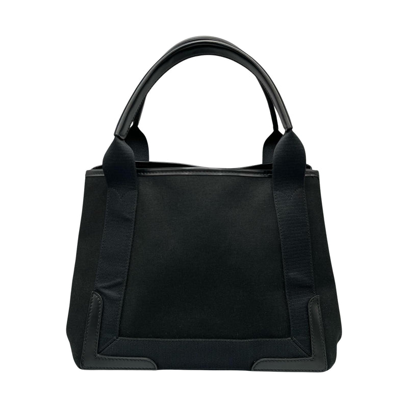 Balenciaga BALENCIAGA Tote Bag Navy Cabas S Canvas/Leather Black Women's