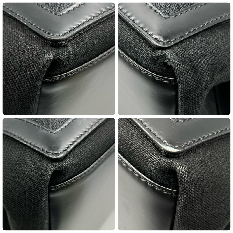 Balenciaga BALENCIAGA Tote Bag Navy Cabas S Canvas/Leather Black Women's