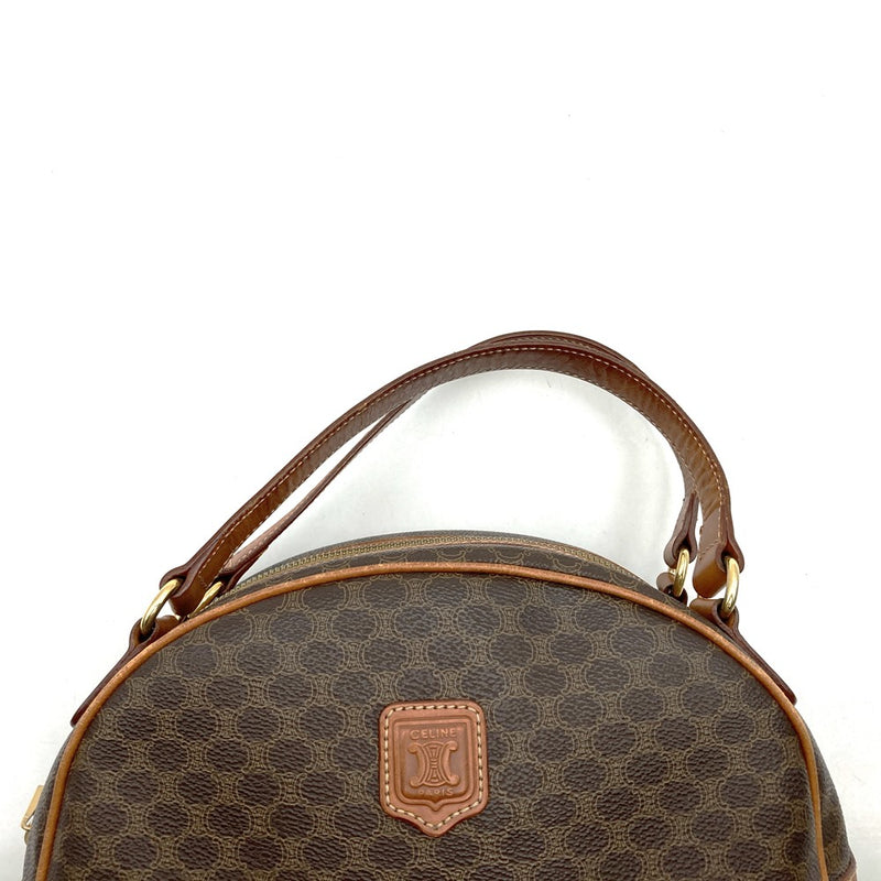 CELINE MC98/1 Macadam Handbag Vintage Retro Brown PVC/Leather Women's Men's