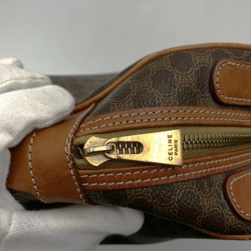 CELINE MC98/1 Macadam Handbag Vintage Retro Brown PVC/Leather Women's Men's