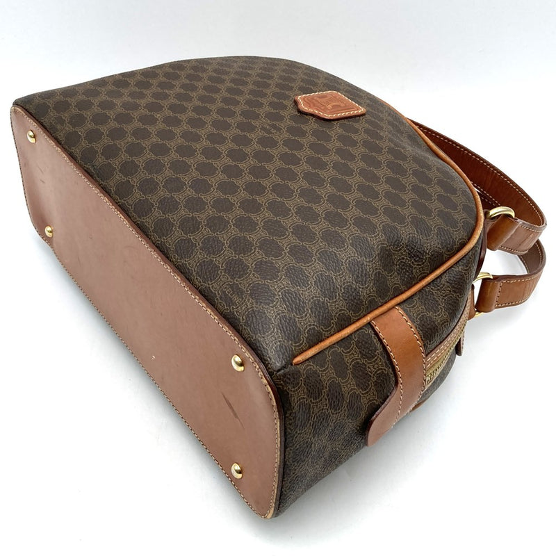 CELINE MC98/1 Macadam Handbag Vintage Retro Brown PVC/Leather Women's Men's