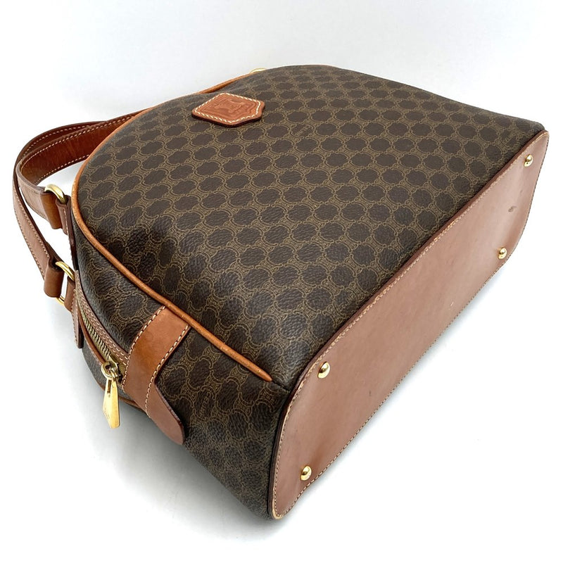 CELINE MC98/1 Macadam Handbag Vintage Retro Brown PVC/Leather Women's Men's