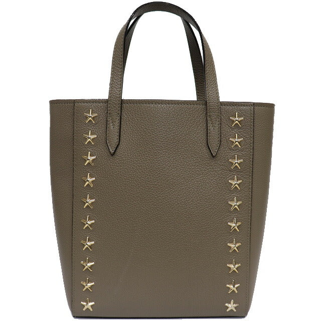 (Good condition) Jimmy Choo 2way handbag shoulder embossed leather grey taupe