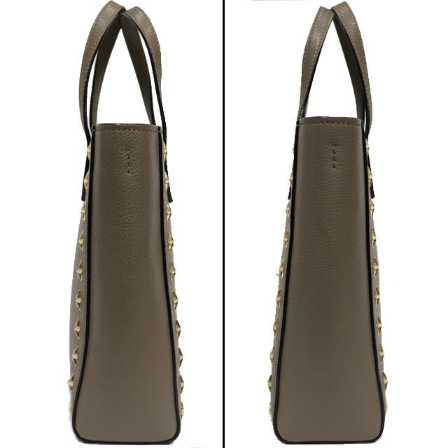 (Good condition) Jimmy Choo 2way handbag shoulder embossed leather grey taupe