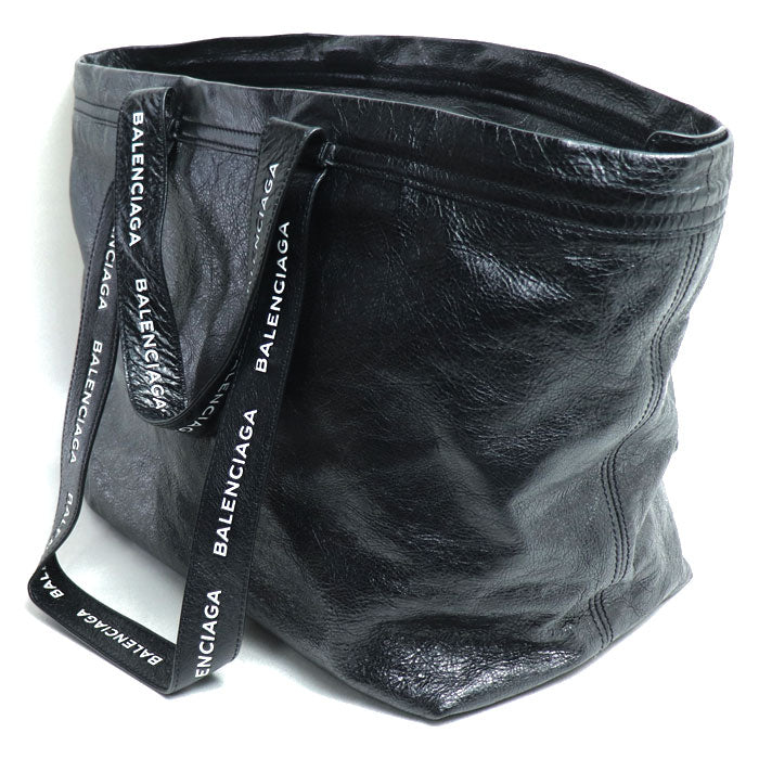 BALENCIAGA Carry Shopper S Tote Bag Black 480679 2-Way Shoulder Women [Used]