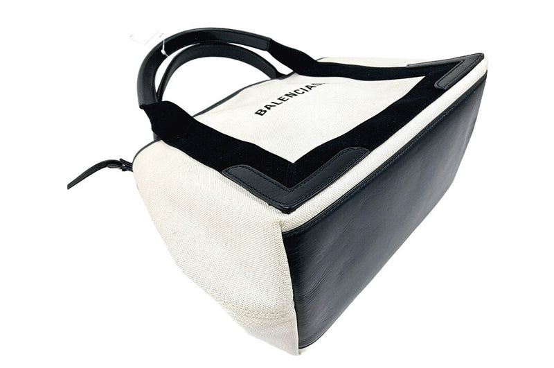 BALENCIAGA Navy Cabas S Small Tote Bag 339933 Canvas Pouch included [Used]