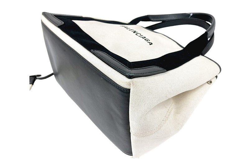BALENCIAGA Navy Cabas S Small Tote Bag 339933 Canvas Pouch included [Used]