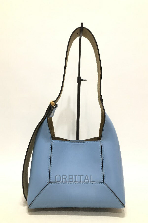 Keio) JIMMY CHOO Diamond Hobo S Leather Shoulder Bag Dusty Blue Extremely