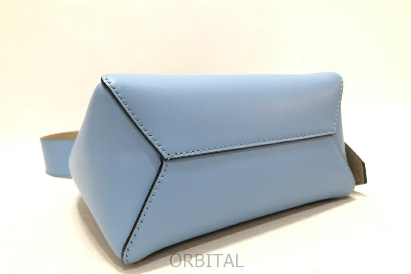 Keio) JIMMY CHOO Diamond Hobo S Leather Shoulder Bag Dusty Blue Extremely