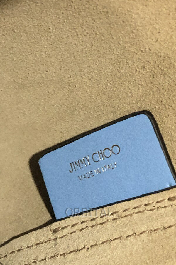 Keio) JIMMY CHOO Diamond Hobo S Leather Shoulder Bag Dusty Blue Extremely