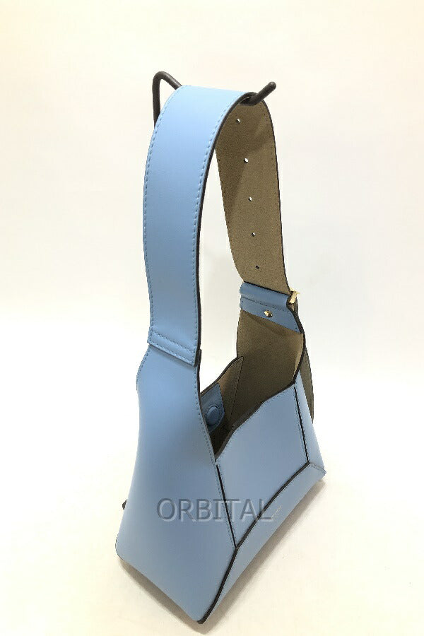 Keio) JIMMY CHOO Diamond Hobo S Leather Shoulder Bag Dusty Blue Extremely