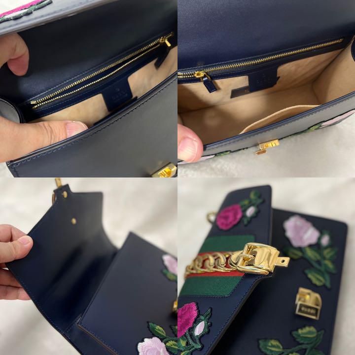 (Only cheap now) GUCCI Sylvie Flower Embroidery Shoulder Limited to Ginza Store