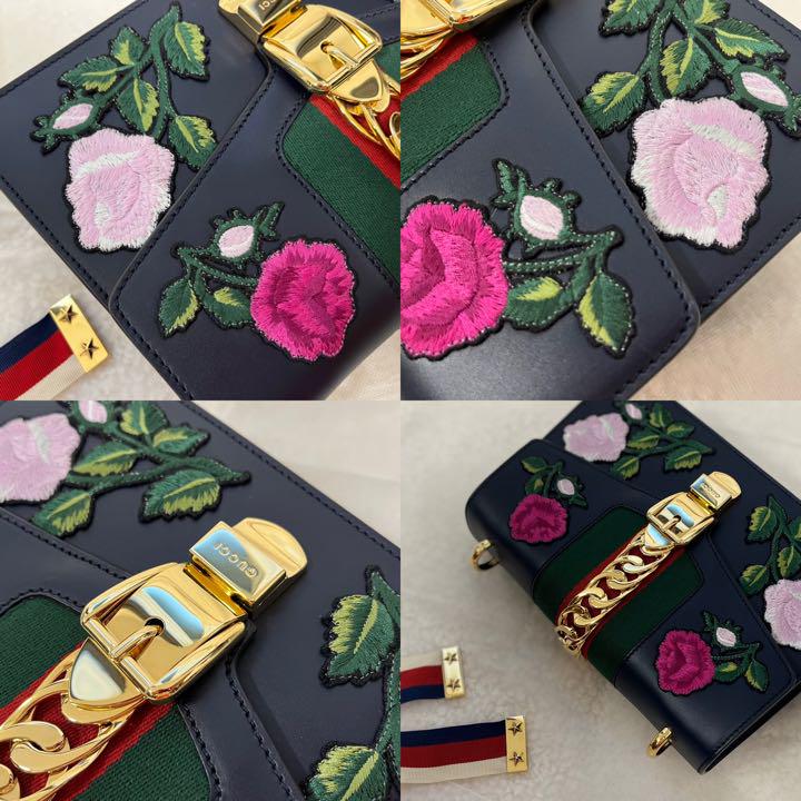 (Only cheap now) GUCCI Sylvie Flower Embroidery Shoulder Limited to Ginza Store