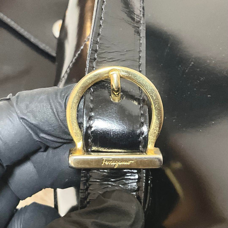 Salvatore Ferragamo Backpack with Pouch Enamel Black