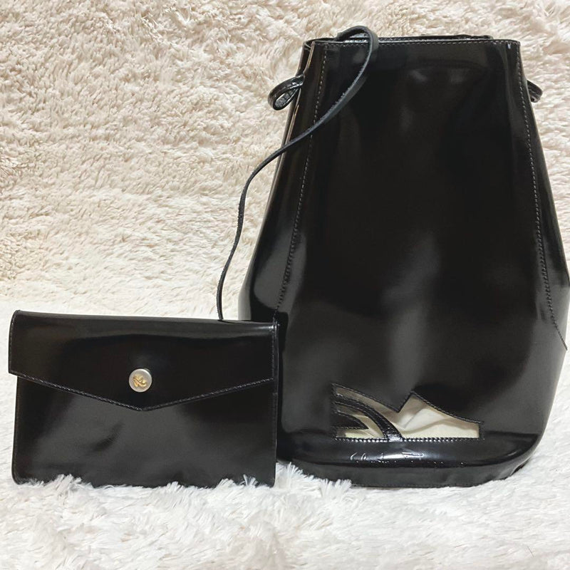Salvatore Ferragamo Backpack with Pouch Enamel Black