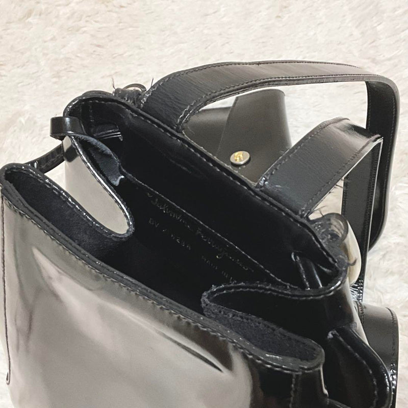 Salvatore Ferragamo Backpack with Pouch Enamel Black