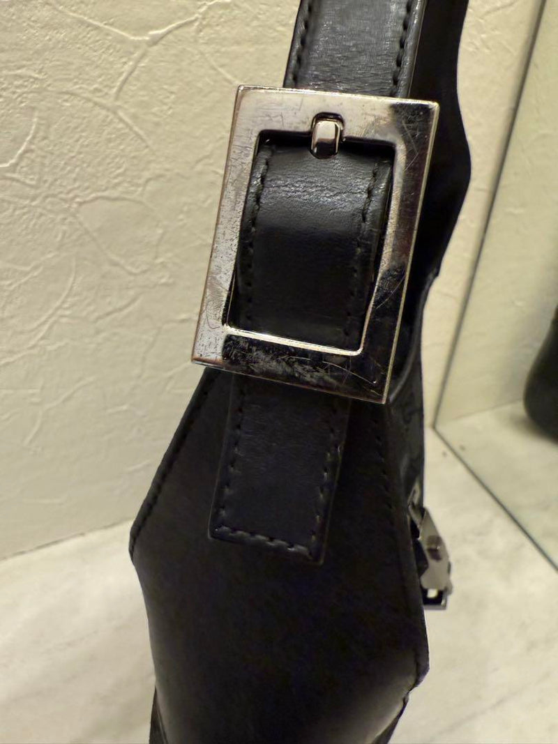 GUCCI Jackie One Shoulder Bag GG Pattern Black