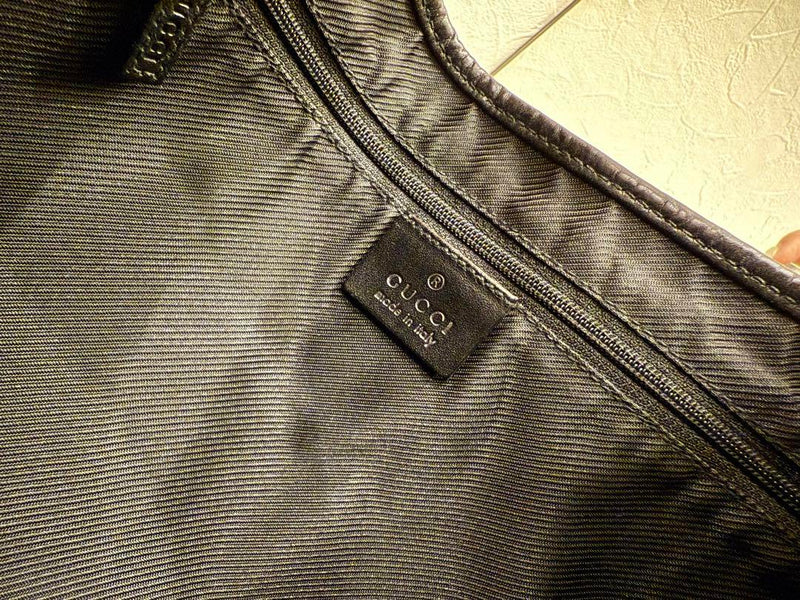 GUCCI Jackie One Shoulder Bag GG Pattern Black