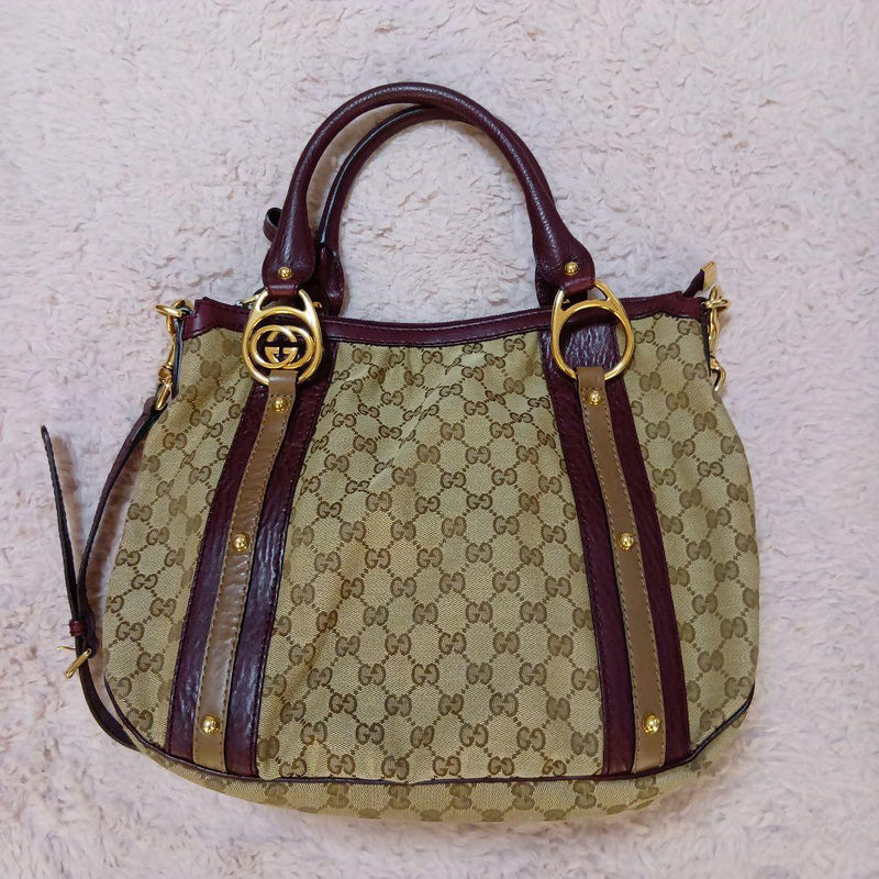 GUCCI shoulder bag beige/brown