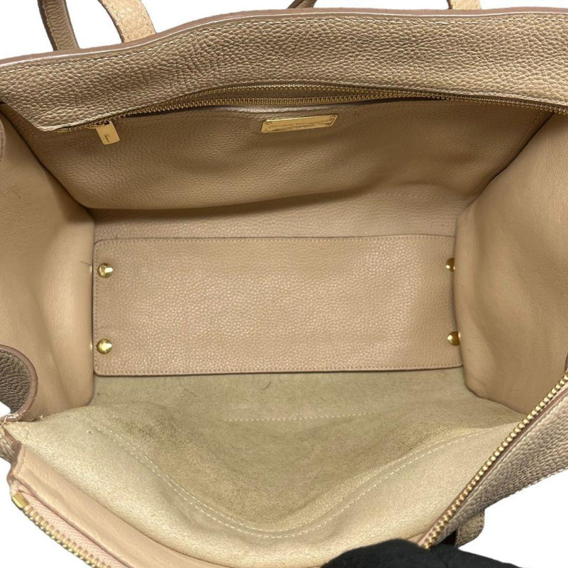 ☆Good condition☆Ferragamo Amy Tote Bag Gancini Fringe Pink Beige