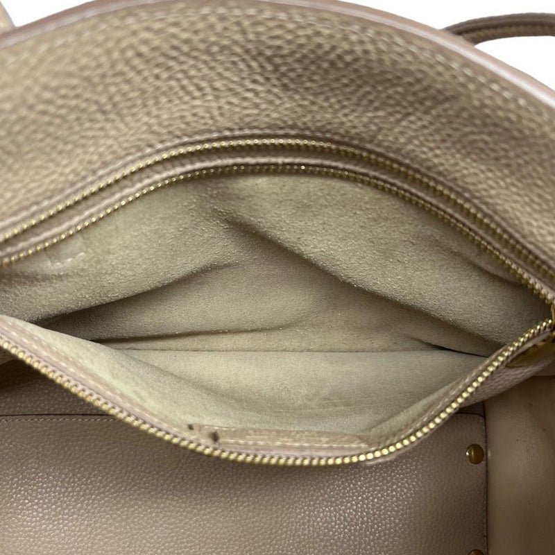☆Good condition☆Ferragamo Amy Tote Bag Gancini Fringe Pink Beige