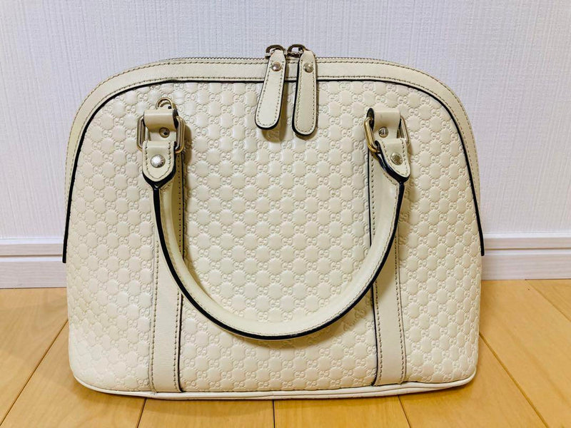 Good condition [GUCCI] 2-way bag, handbag, micro-gucci, shima leather