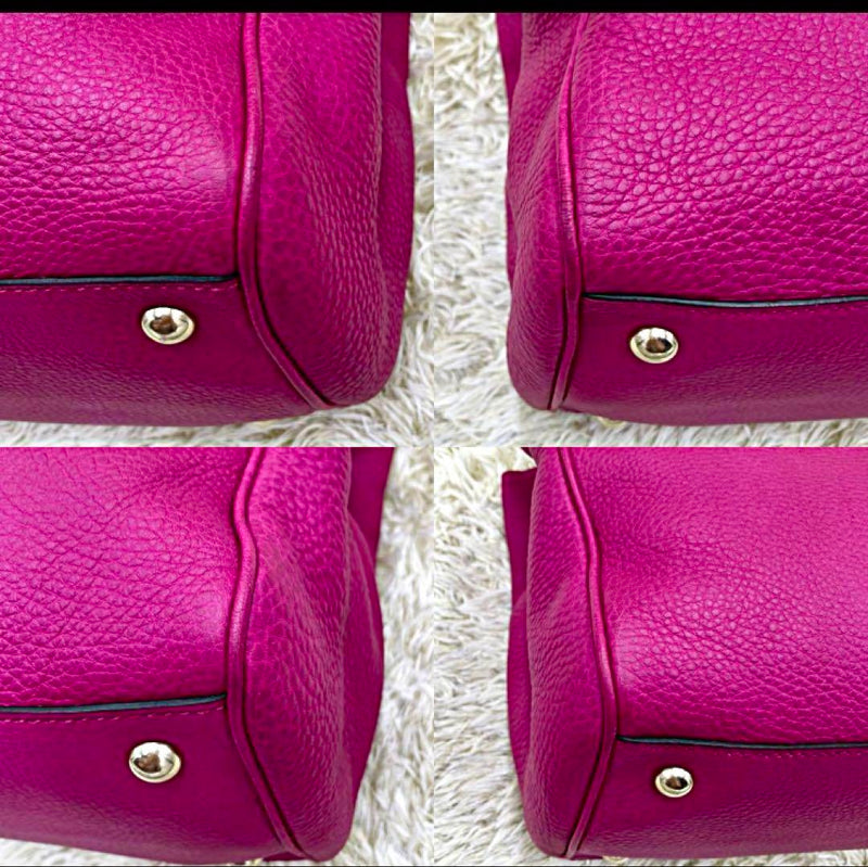 ❤️Extremely beautiful✨GUCCI Pink Leather Handbag Bamboo