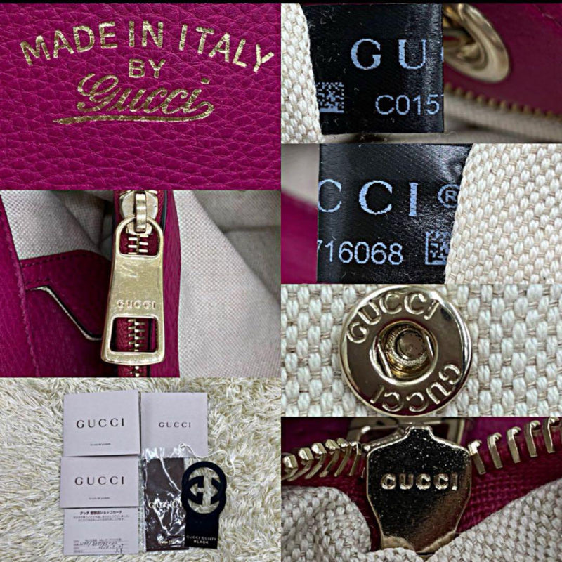 ❤️Extremely beautiful✨GUCCI Pink Leather Handbag Bamboo