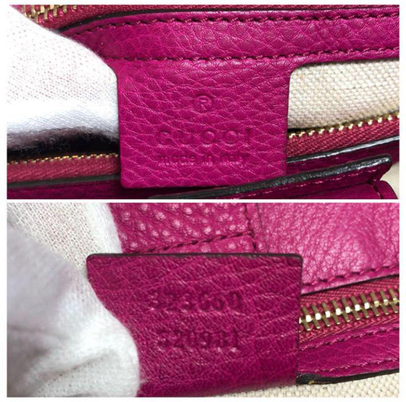 ❤️Extremely beautiful✨GUCCI Pink Leather Handbag Bamboo