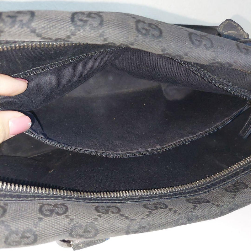 Gucci Black Handbag GG Pattern Vintage