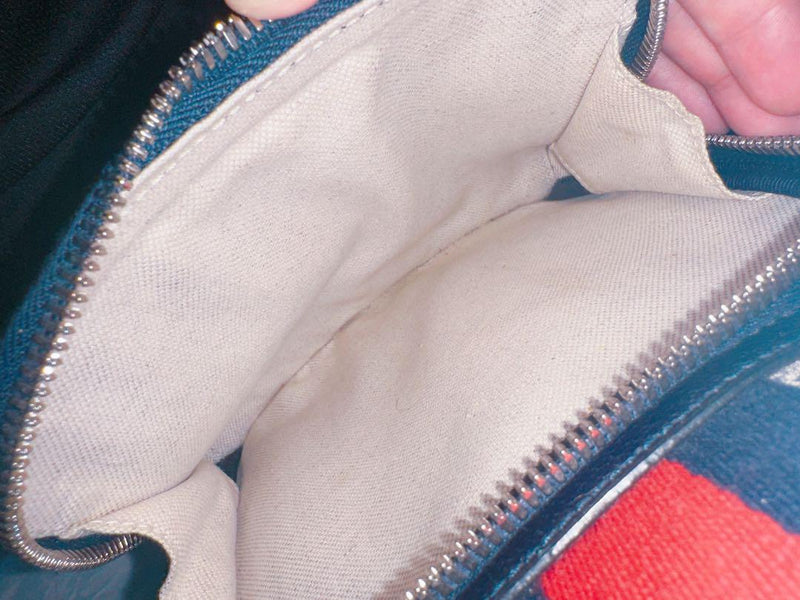 Gucci Ophidia GG Supreme Beige & Blue with bag, authenticated item