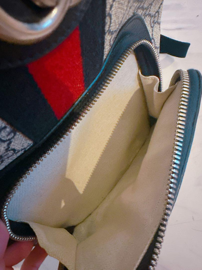 Gucci Ophidia GG Supreme Beige & Blue with bag, authenticated item