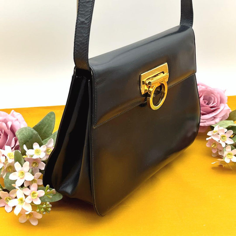 ✨Rare✨Ferragamo Gancini Shoulder Bag Clutch Bag 2way Black