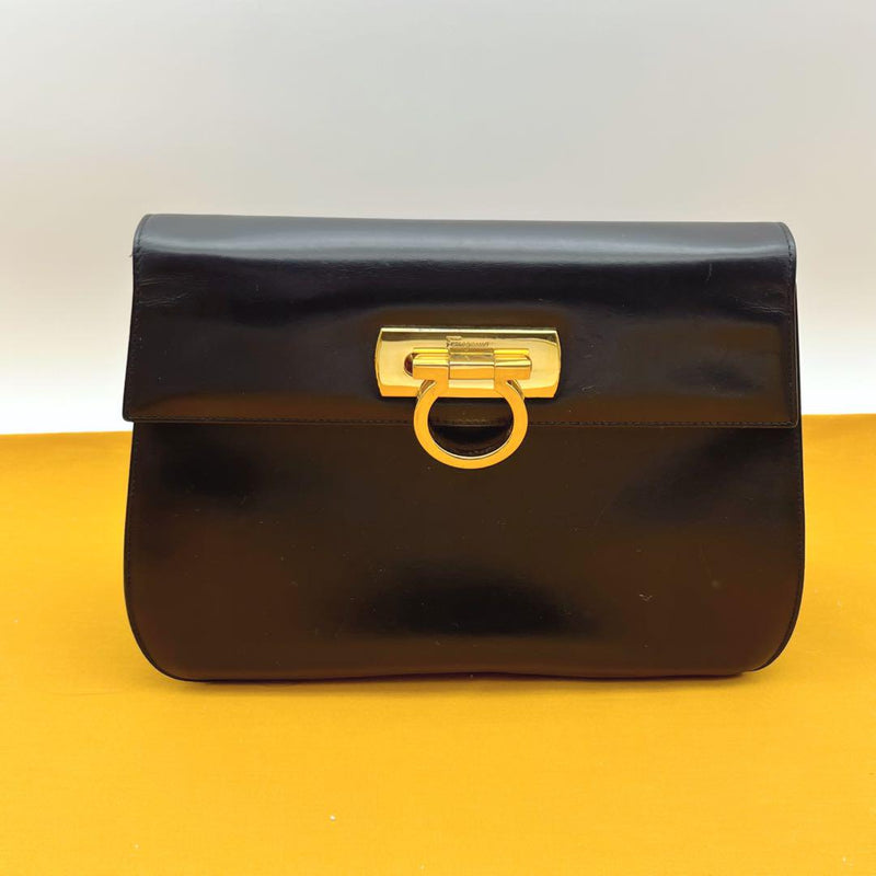 ✨Rare✨Ferragamo Gancini Shoulder Bag Clutch Bag 2way Black