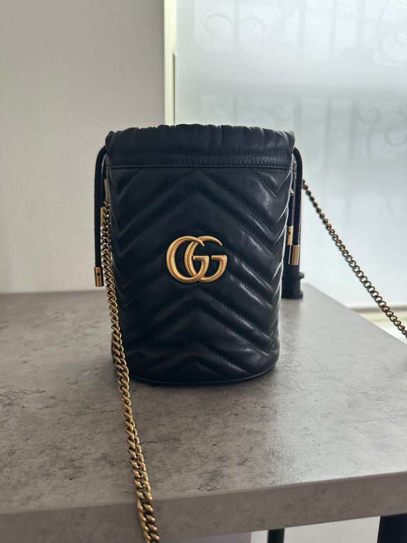 Gucci Mini Bucket Bag Quilted GG Marmont