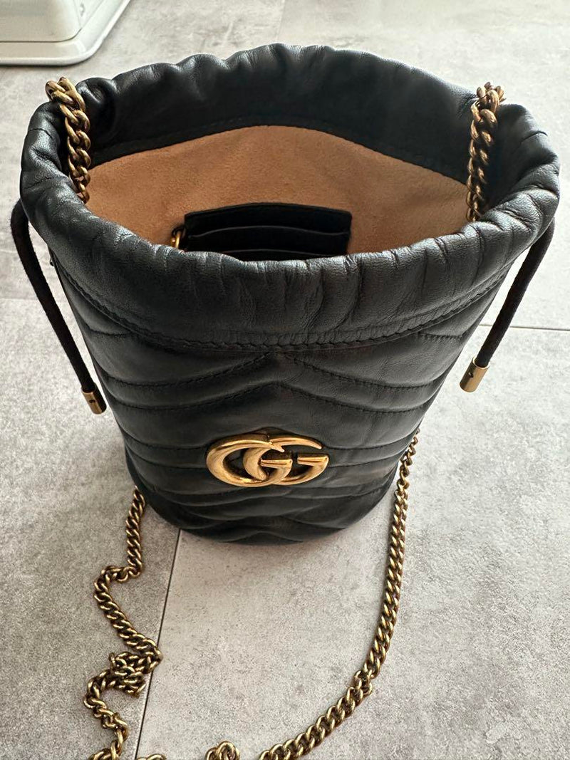 Gucci Mini Bucket Bag Quilted GG Marmont