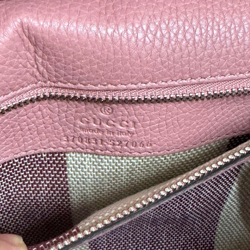 ★Unused GUCCI Bamboo Pink Leather Handbag with 2-way strap