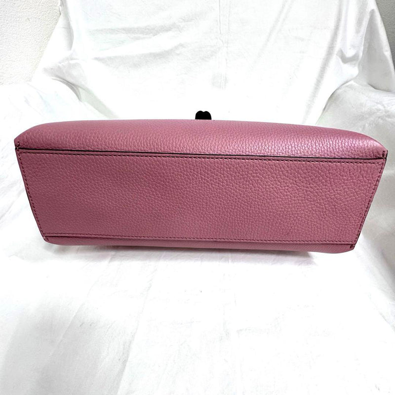 ★Unused GUCCI Bamboo Pink Leather Handbag with 2-way strap