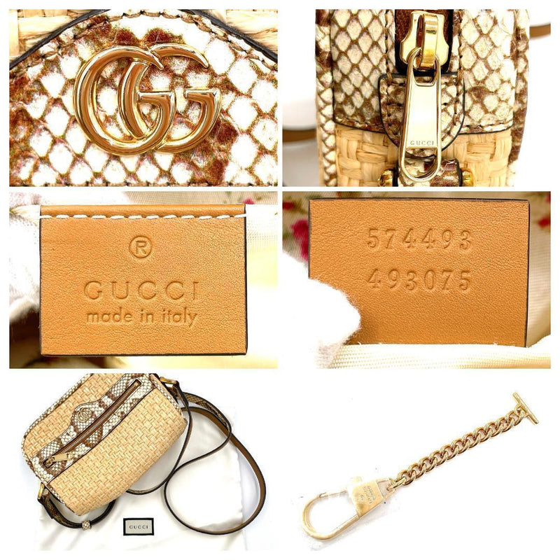 ✨️New grade rare✨️Gucci Straw GG Marmont Shoulder Bag Beautiful