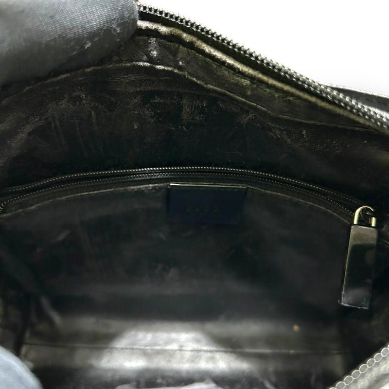 Rare ✨ Gucci Handbag Leather Vintage Big G Logo All Black