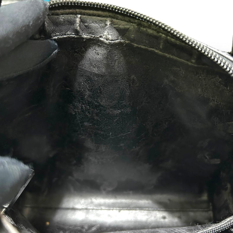 Rare ✨ Gucci Handbag Leather Vintage Big G Logo All Black