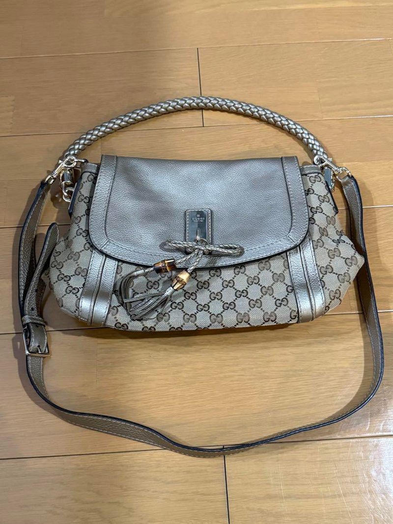 GUCCI Bella 2way Handbag GG Canvas