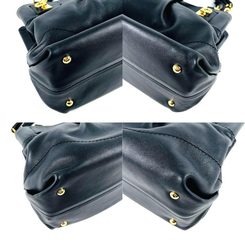 [Good condition] Ferragamo Gancini Handbag Tote Black