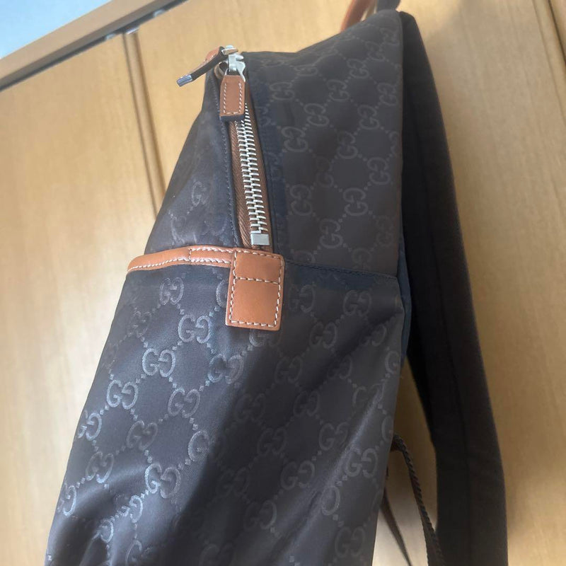 GUCCI GG Pattern Backpack Brown