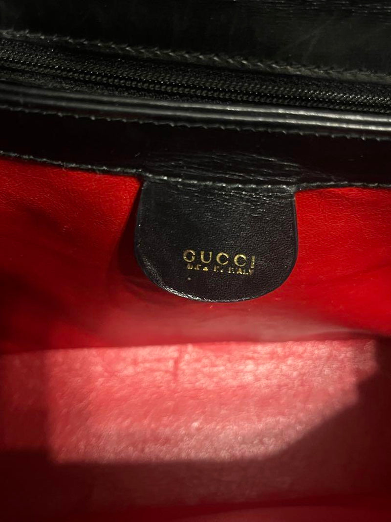 (Good condition) Old Gucci Shoulder Bag Horseshoe Hardware Leather