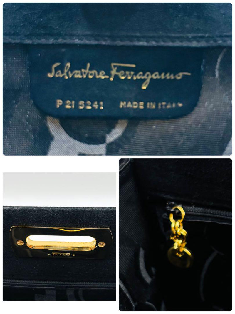 [Good condition] Salvatore Ferragamo Shoulder Bag Gancini Gold Chain