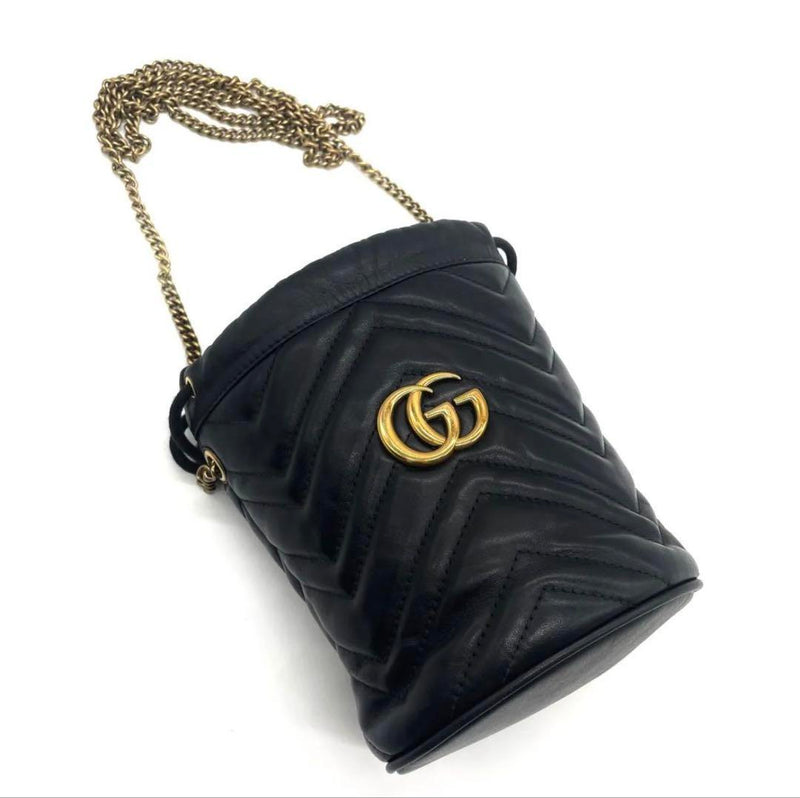 Good condition Gucci Mini Bucket Bag Quilted GG Marmont