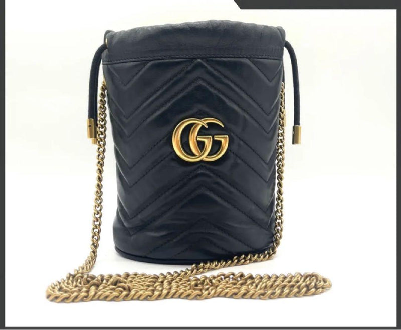 Good condition Gucci Mini Bucket Bag Quilted GG Marmont