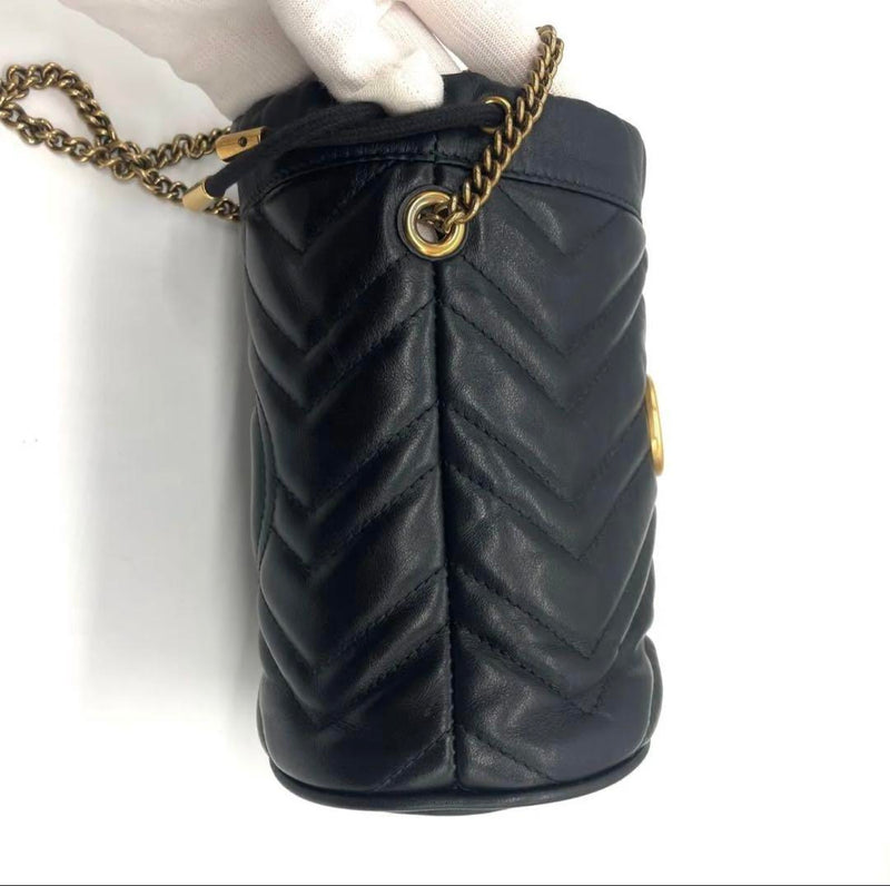 Good condition Gucci Mini Bucket Bag Quilted GG Marmont