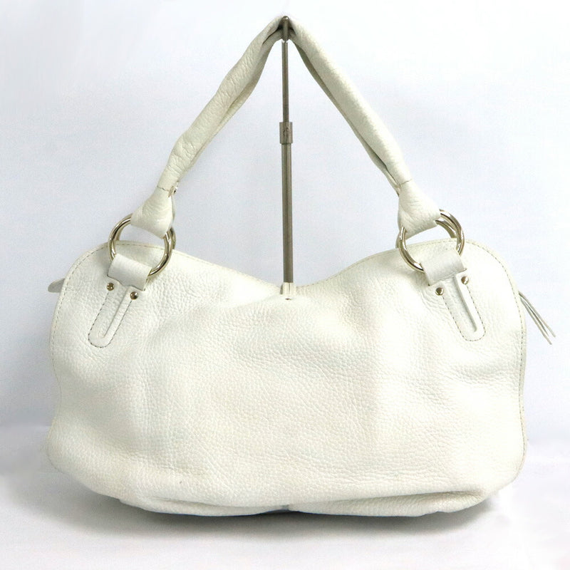 [Nagoya] [CELINE] Celine Bittersweet Medium Semi-shoulder 160663 White Leather